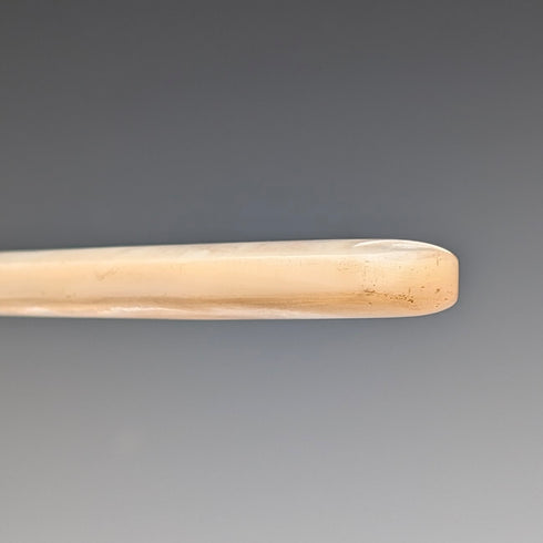 約 1860 年英國古董白色珍珠母手柄甜點餐具,6 對,帶托盤